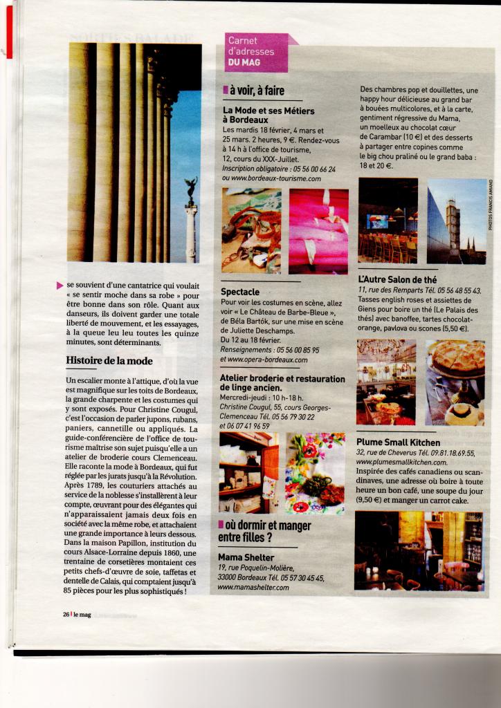 article Sud Ouest mag. 8-02-2014